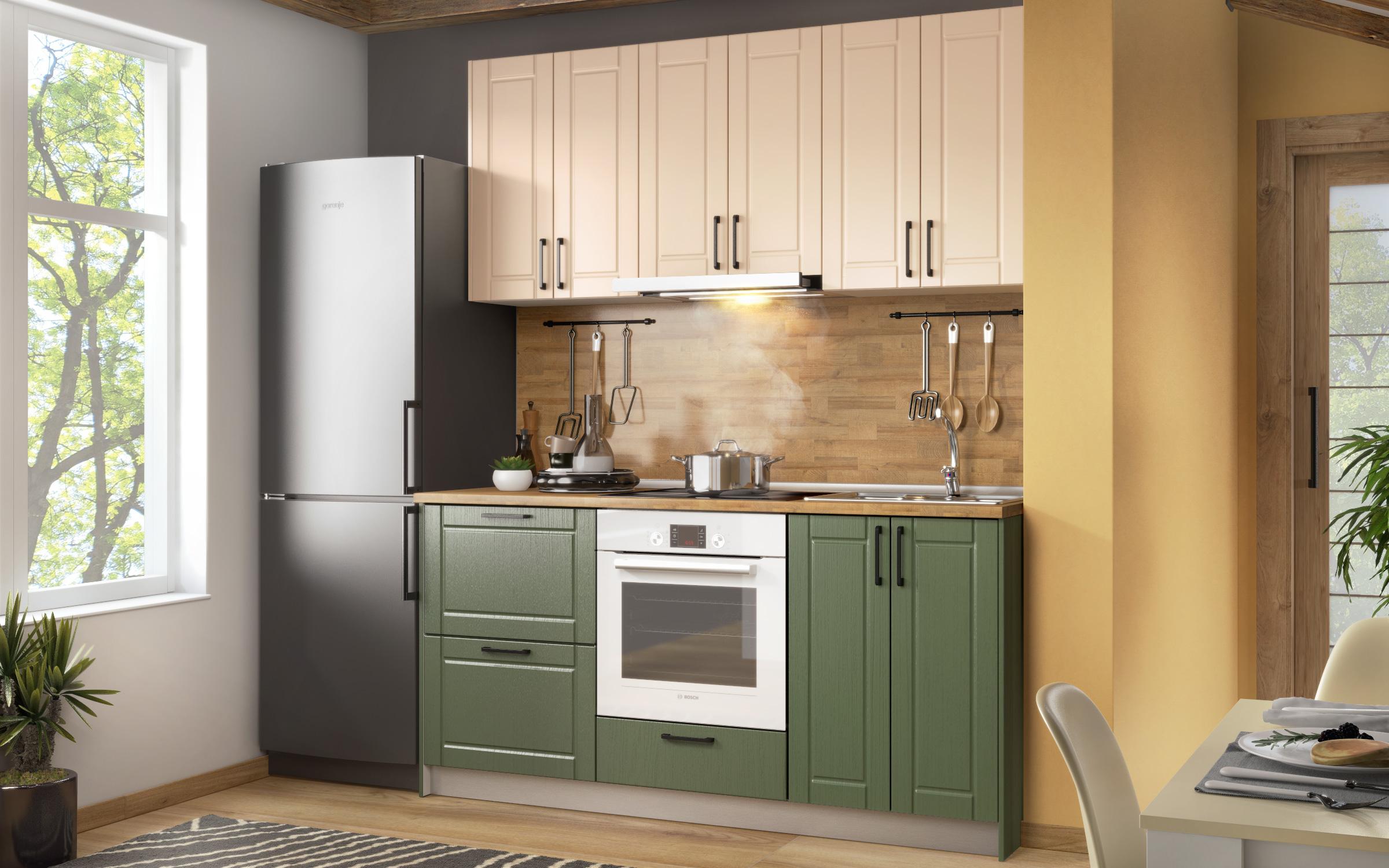 Bucatarie Sanya, crem + aspen verde  4